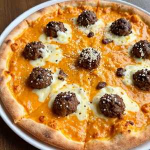 Vodka Meatball Pizza