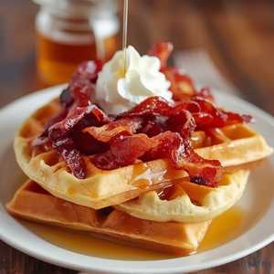 Maple Bourbon Bacon Waffles