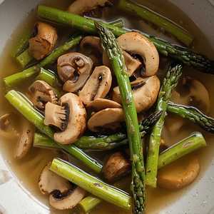 Sautéed Asparagus & Mushrooms Oyster Sauce &Lemon Zest