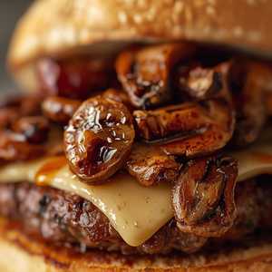 Roasted Wild Mushroom and Swiss Burger