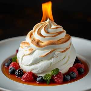 Coconut Flaming Baked Alaska