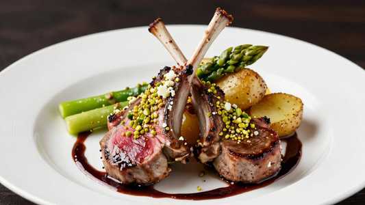 Pistachio & Goat Cheese Crusted Rack of Lamb