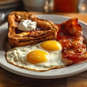 French Toast with Eggs & Meat