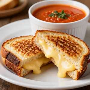 Grilled 3-Cheese & Roasted Tomato Soup