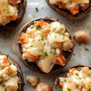 MUSHROOMS STUFFED WITH CRABMEAT