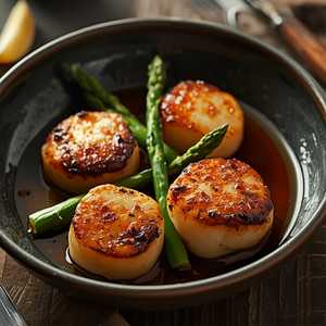 Scallops With Spicy Garlic Or Wasabi Pepper Sauce