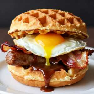 Waffle Breakfast Burger
