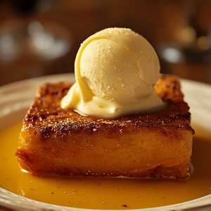 \"Tipsy Bread\" Sauternes Soaked Brioche With Orange Honey & Mascarpone Gelato
