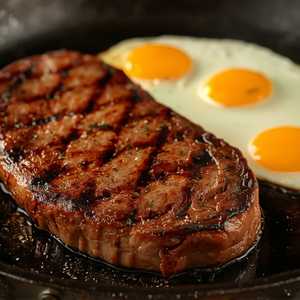 1/2 Pound Ribeye Steak & 3 Eggs
