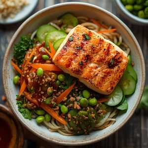 GRILLED SALMON NOODLE BOWL