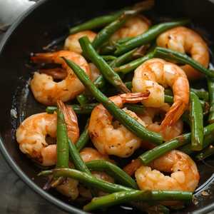 Pan Fry Prawn with String Bean
