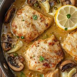 VEAL FRANCESE WITH PENNE POMODORO