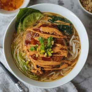 Satay Pork Chop Noodle Soup