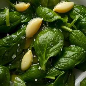 Sautéed Spinach with Garlic Confit