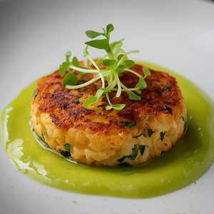 Lobster and Dungeness Crab Cake with Lemon Basil Aioli