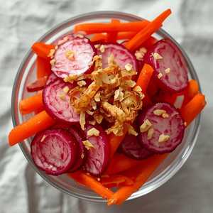 Pickled Radish/Carrots w/ Crispy Shallots