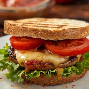 Large Portabella Mushrooms Sandwich