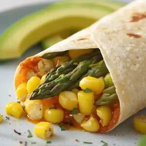 Grilled Asparagus & Corn Burrito