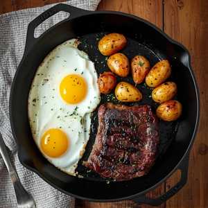 Ribeye Steak And Eggs Skillet