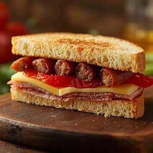 Bocata De Jamón, Queso Y Chorizo