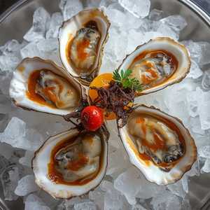 Pacific Oysters with Seaweed Vinegar and Embered Tomato