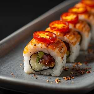 Salmon & Shrimp Aburi Oshi