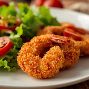 Camarones Fritos con Ensalada