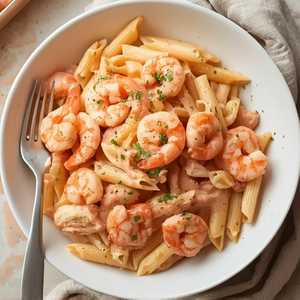 Penne with "Cream Rosa" Sauce with Chicken & Shrimp