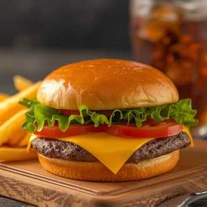 Cheese Burger, Fries & Pop