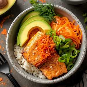 Spicy Salmon Poke Bowl (semi-spicy)