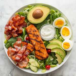 Salmon & Avocado Cobb Salad