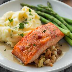 Crab Artichoke + Sundried Tomato Stuffed Salmon