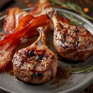 Grilled Lamb Kidneys with Bacon