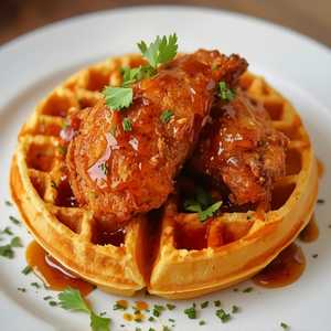 Signature Suya Fried Chicken and Waffle