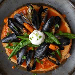 Maine Mussel Toast