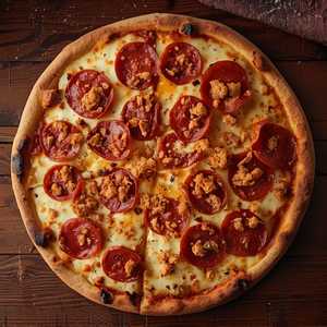 Turkey Pepperoni & Chicken Sausage Pizza