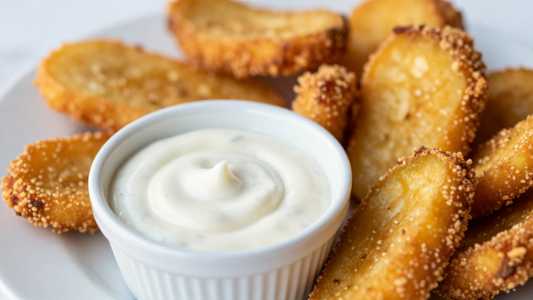 Fried Pickles (w/ White Sauce)