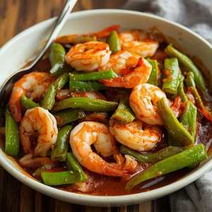 Shrimp w. Ladies Fingers with Rice