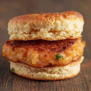 Salmon patty biscuit