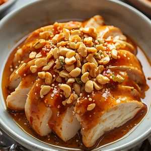 Steamed Chicken w/ Spicy Sesame Sauce