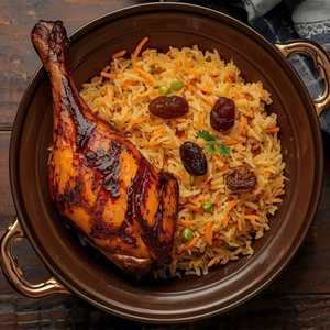 Kabuli Palow With Tandoori Chicken Special
