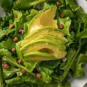 Lettuce with Sliced Avocado