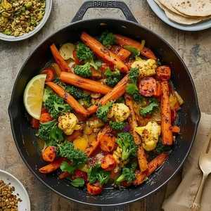Smoked Carrots, Cauliflower, Kale, Pistachio Pipián Fajitas