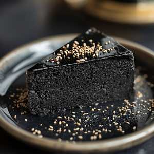 Black Sesame Mochi Cake