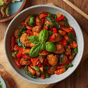 Pad Nam Prik Pao With Vegetable