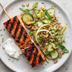Wood Grilled King Salmon Kebab
