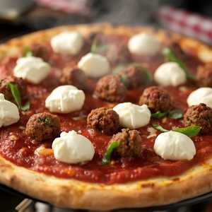 Spicy Meatball Pizza