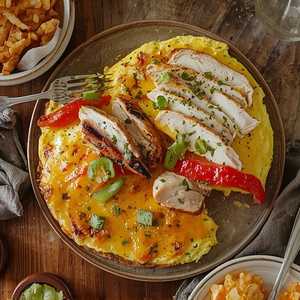 Philly Chicken Omelet (Deconstructed)