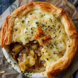 Cheesy Leek & Potato Pie