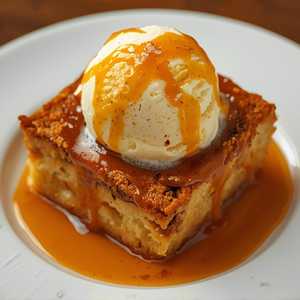 MS Bread Pudding with Dulce de Leche Ice Cream